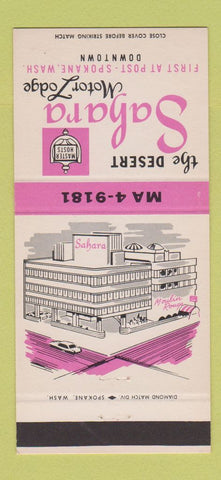 Matchbook Cover - Desert Sahara Motor Lodge Spokane WA 30 Strike