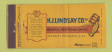 Matchbook Cover - HJ Lindsay Abrasives Supply Pittsburgh PA WEAR 30 Stick
