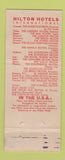 Matchbook Cover - Hilton Hotel Amsterdam Holland