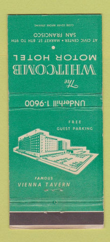 Matchbook Cover - Whitcomb Motor Hotel San Francisco CA WEAR 30 Strike