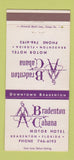 Matchbook Cover - Bradenton Cabana Motor Hotel Bradenton FL 30 Strike