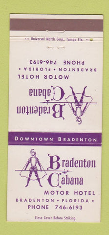 Matchbook Cover - Bradenton Cabana Motor Hotel Bradenton FL 30 Strike