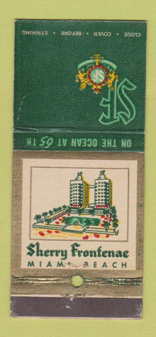 Matchbook Cover - Sherry Frontenac Miami Beach FL WEAR 30 Stick