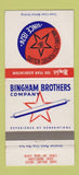 Matchbook Cover - Bingham Brothers Machine Cast Printers' Rollers 30 Strike