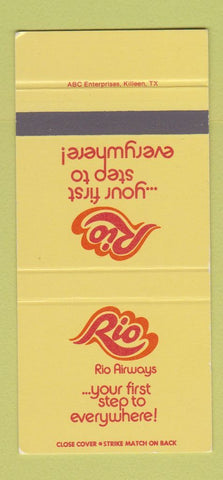 Matchbook Cover - Rio Airways Airline SAMPLE 30 Strike