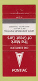Matchbook Cover - Chevrolet Pontiac Sweewater TN Buccaneer Red 30 Strike