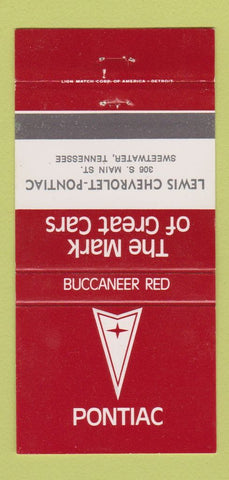 Matchbook Cover - Chevrolet Pontiac Sweewater TN Buccaneer Red 30 Strike