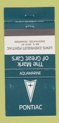Matchbook Cover - Chevrolet Pontiac Sweewater TN Aquamarine 30 Strike