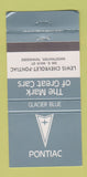 Matchbook Cover - Chevrolet Pontiac Sweewater TN Glacier Blue WEAR 30 Strike
