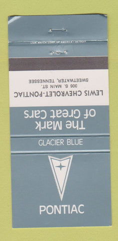 Matchbook Cover - Chevrolet Pontiac Sweewater TN Glacier Blue WEAR 30 Strike
