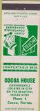 Matchbook Cover - Cocoa House Cocoa FL low phone #