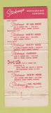 Matchbook Cover - Stickney's San Mateo Palo Alto Santa Clara CA 30 Strike