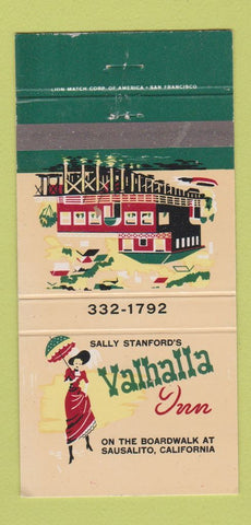 Matchbook Cover - Sally Stanford's Valhalla Inn Sausalito CA 30 Strike