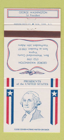 Matchbook Cover - US Presidents George Washington 30 Strike