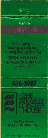 Matchbook Cover - Lobster Steak House Gatlinburg TN