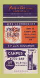 Matchbook Cover - Honey Bee Restaurant London ON Campus Food Bar 30 Strike