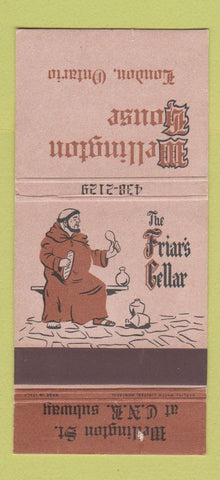 Matchbook Cover - Wellington House London ON Friar's Cellar 30 Strike