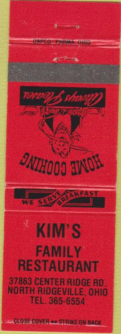 Matchbook Cover - Kim's Restaurant North Ridgeville OH