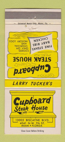 Matchbook Cover - Cupboard Steak House Miami FL WEAR 30 Strike