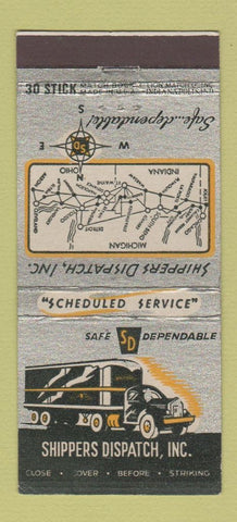 Matchbook Cover - Shippers Dispatch Chicago IL trucking 30 Stick