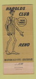 Matchbook Cover - Harolds Club Casino Reno NV 30 Stick