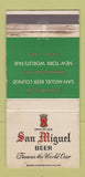 Matchbook Cover - San Miguel Beer 1964 New York World's Fair WORN 30 Strike