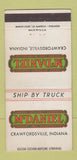 Matchbook Cover - McDaniel Trucking Freight Crawfordsville IN 30 Strike