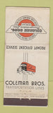 Matchbook Cover - Coleman Bros Trucking Rome NY WEAR 21 Strike Feature