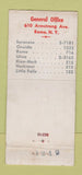 Matchbook Cover - Coleman Bros Trucking Rome NY WEAR 21 Strike Feature