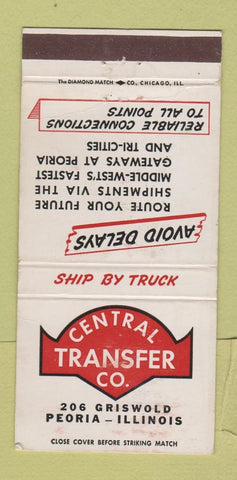 Matchbook Cover - Central Transfer Trucking Peoria IL WEAR 30 Strike