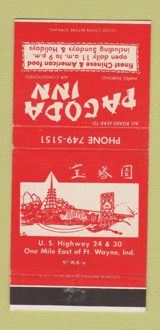 Matchbook Cover - Pagoda Inn Chinese Fort Wayne IN 30 Strike