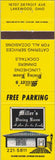 Matchbook Cover - Miller's Dining Room Lakewood OH