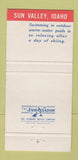 Matchbook Cover - Union Pacific Railroad Sun Valley ID WEAR 30 Strike