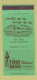 Matchbook Cover - First National Bank Gonzales TX 30 Strike