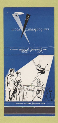 Matchbook Cover - Conrad Hilton Hotel Chicago IL Boulevard Room 30 Strike