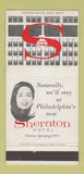 Matchbook Cover - Sheraton Hotel Philadelphia PA Indian Queen 1957 30 Strike