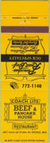 Matchbook Cover - Beef Pancake House Roseville MI