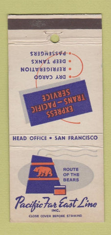 Matchbook Cover - Pacific Far East Line Freight San Francisco CA 30 Stick