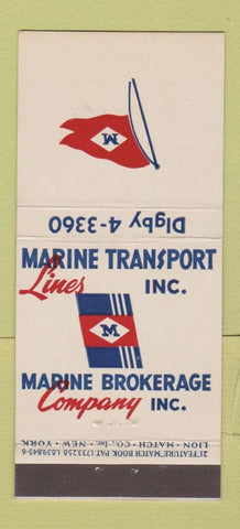 Matchbook Cover - Marine Transport Lines Freight 21 Strike Feature
