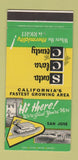 Matchbook Cover - Santa Clara County CA Tourism 30 Strike