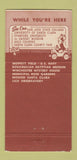 Matchbook Cover - Santa Clara County CA Tourism 30 Strike