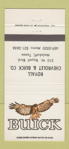 Matchbook Cover - Royall Chevrolet Buick Malakoff TX 30 Strike