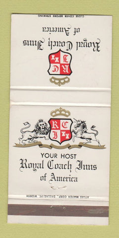 Matchbook Cover - Royal Coach Inns of America Dallas TX 30 Strike
