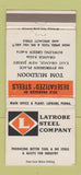 Matchbook Cover - Latrobe Steel East Orange NJ 30 Strike