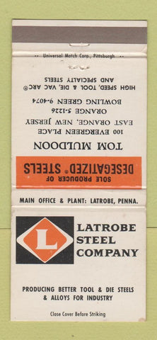 Matchbook Cover - Latrobe Steel East Orange NJ 30 Strike