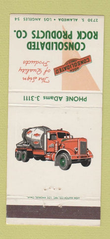 Matchbook Cover - Consolidated Rock Products Concrete 30 Strike