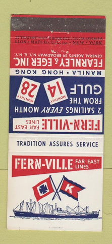Matchbook Cover - Fern Ville Lines Freight Cruise 21 Strike Feature