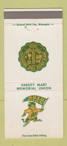 Matchbook Cover - North Dakota State Bison Fargo ND 30 Strike