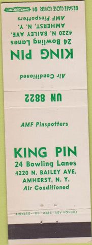 Matchbook Cover - King Pin Bowling Amherst NY AMF