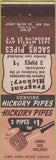 Matchbook Cover - Sachs smoking pipes Brooklyn NY hickory